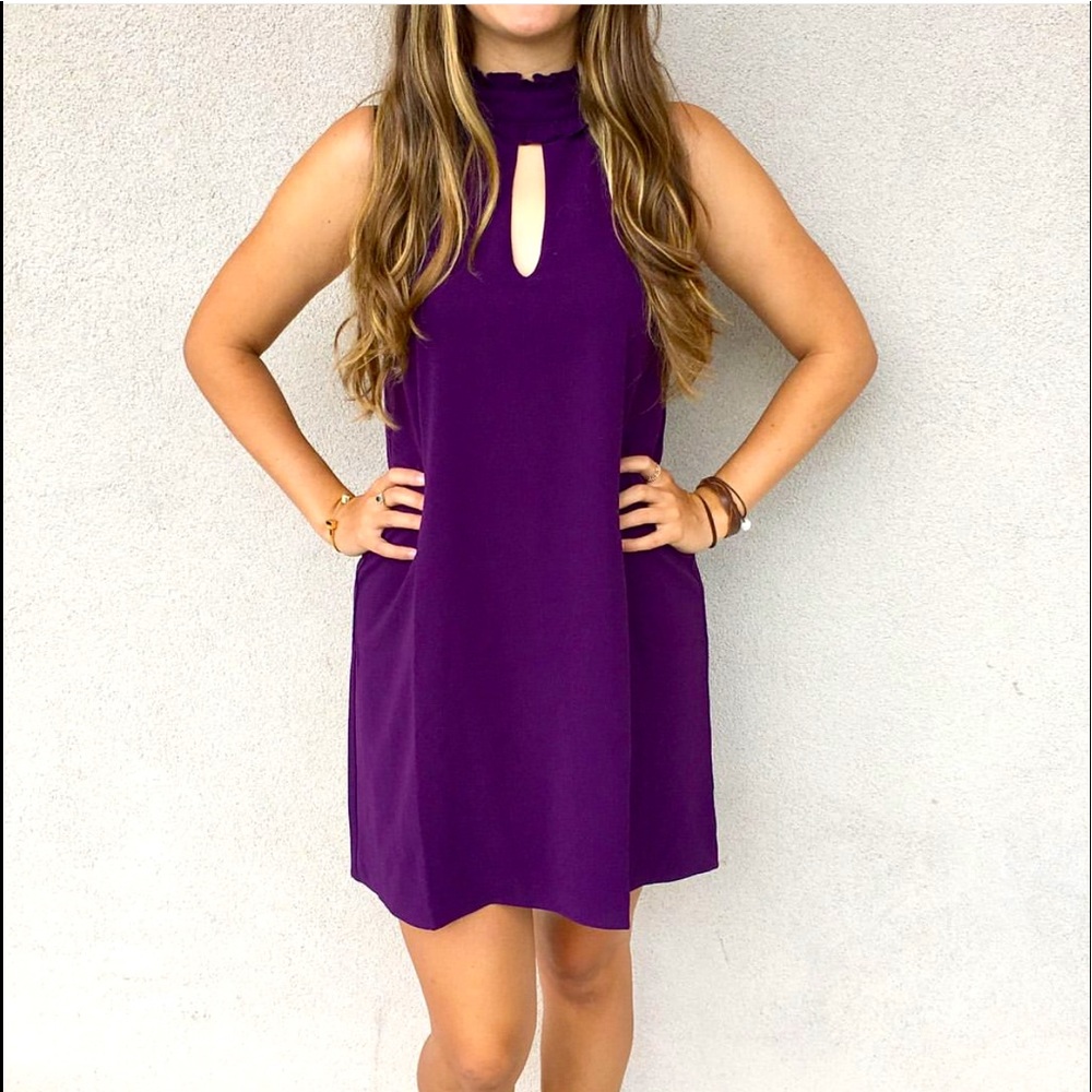 Mary & Maybel high neck purple dress